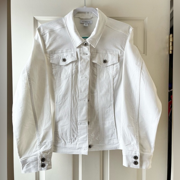 Liz Claiborne Women’s Mid-weight Denim Jean Jacket White Size XXL - Picture 4 of 16